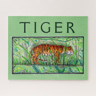 Asian Tiger Crouching Jigsaw Puzzle