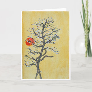 Asian Tree Sunrise Thank You Card