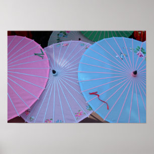 Asian Umbrellas Poster