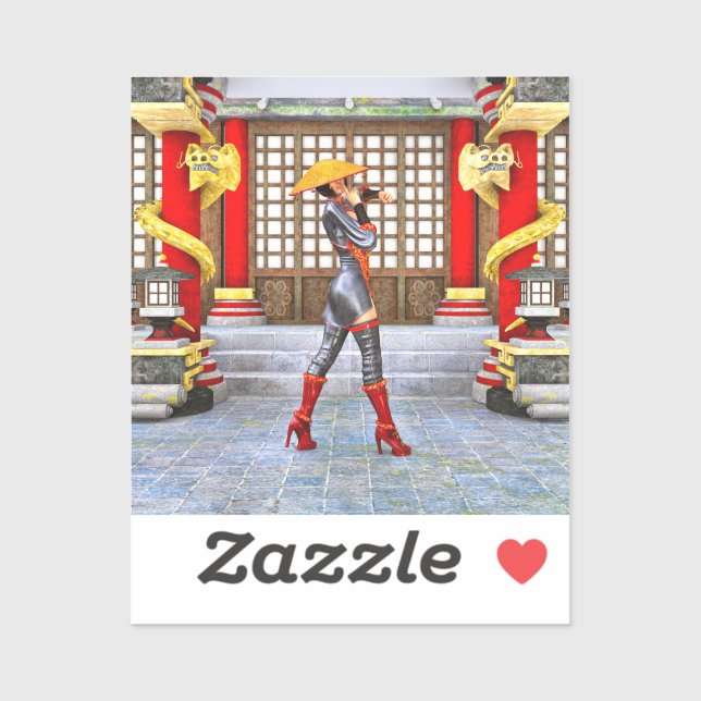 Asian Warrior Maiden Fantasy Samurai Artwork (Sheet)