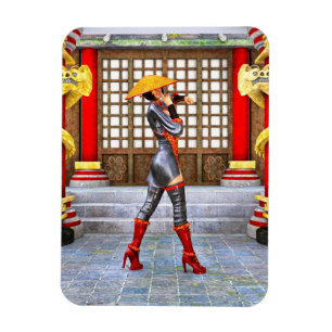 Asian Warrior Maiden Fantasy Samurai Artwork Magnet