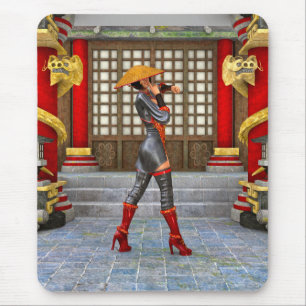 Asian Warrior Maiden Mouse Pad