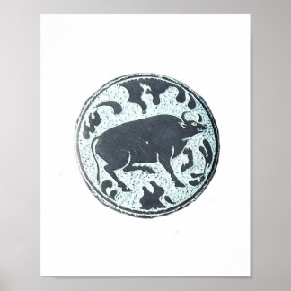 Asian Water Buffalo Design Poster