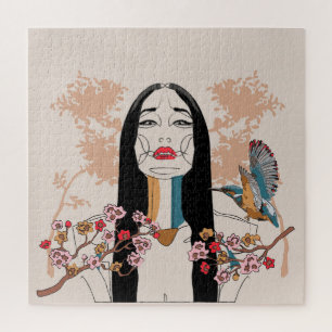 Asian woman boho jigsaw puzzle