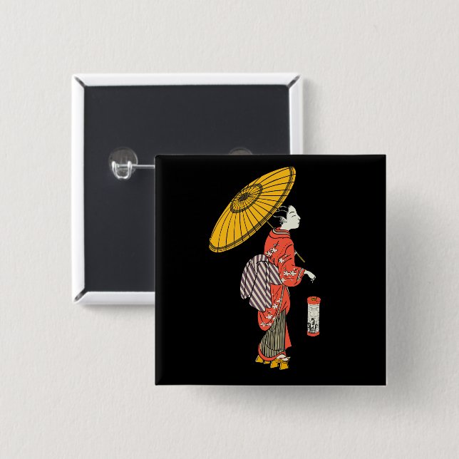 Asian Woman Button (Front & Back)