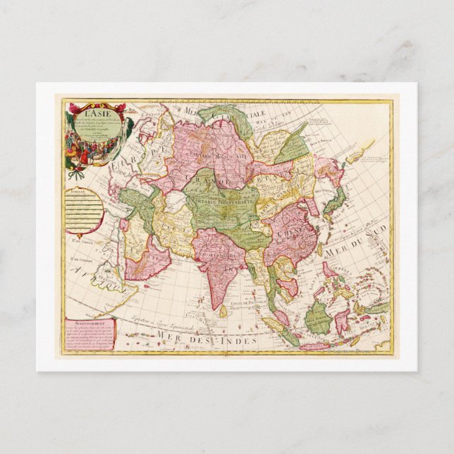 AsiaPanoramic MapAsia 10 Postcard (Front)