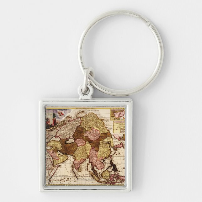 AsiaPanoramic MapAsia 11 Keychain (Front)
