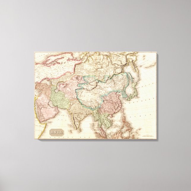 AsiaPanoramic MapAsia 2 Canvas Print (Front)