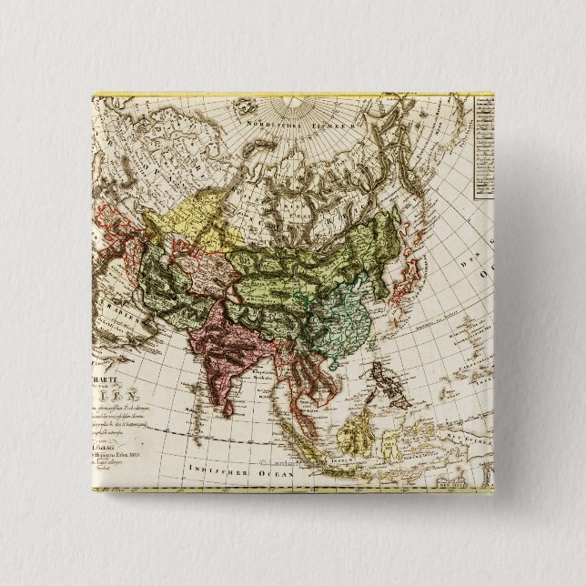 AsiaPanoramic MapAsia 7 2 Inch Square Button (Front)