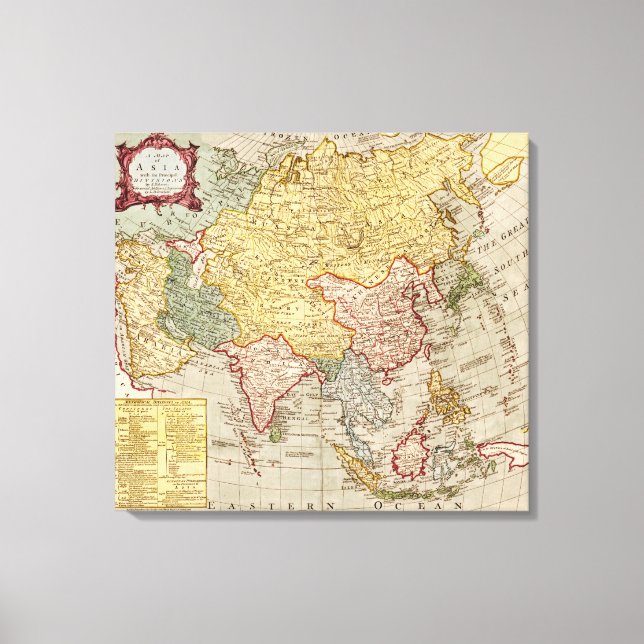 AsiaPanoramic MapAsia 9 Canvas Print (Front)