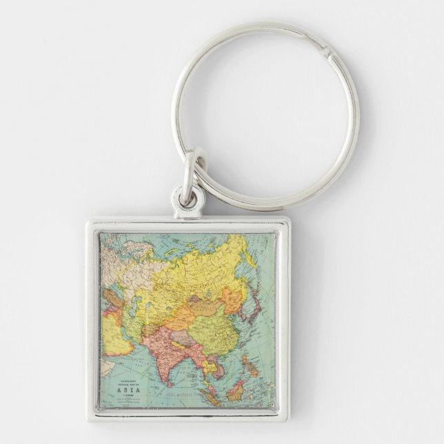 AsiaPanoramic MapAsia 9 Keychain (Front)