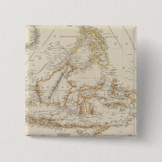 Asiatic Archipelago 2 Inch Square Button (Front)