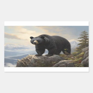 Asiatic black bear on mountain top  sticker