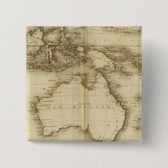 Asiatic Islands 2 Inch Square Button (Front)