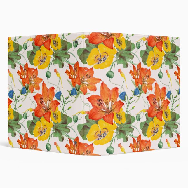 Asiatic lilies tulips morning glories pattern binder (Background)