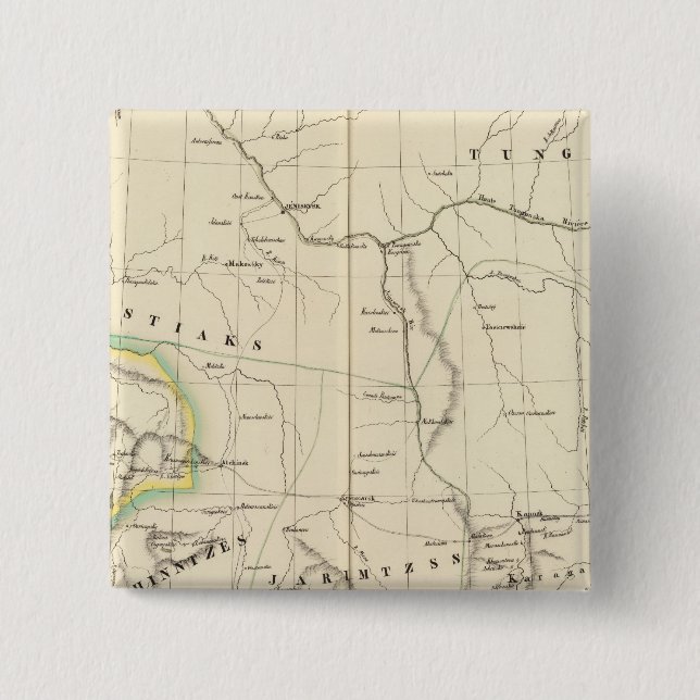 Asiatic Russia, Asia 23 2 Inch Square Button (Front)