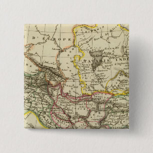 Asiatic Turkey, Persia, Afghanistan 2 Inch Square Button