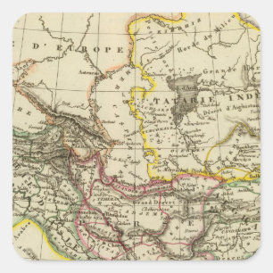 Asiatic Turkey, Persia, Afghanistan Square Sticker