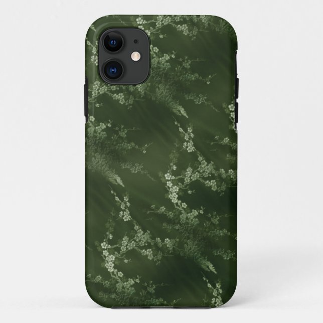 Asiatique Olive Green Silk iPhone 5 Coque (Dos)