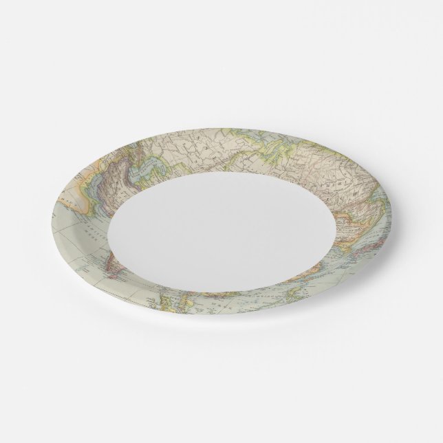 Asien - Map of Asia Paper Plate (Angled)