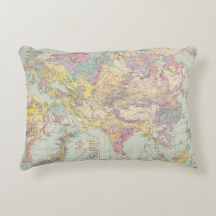 Asien u Europa - Atlas Map of Asia and Europe Accent Pillow