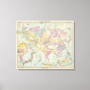 Asien u Europa - Atlas Map of Asia and Europe Canvas Print