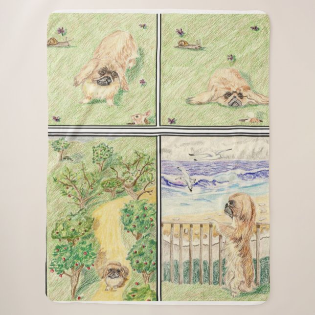 Asil The Pekingese  Sherpa Blanket (Front)