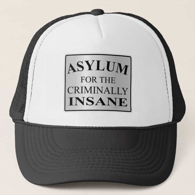 Asile très amusant pour le Casquette des signes cr (Devant)