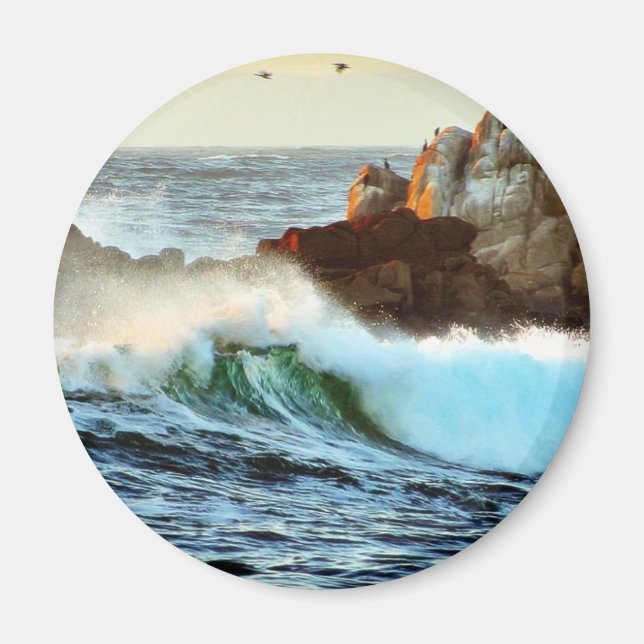 Asilomar Beaches Waves Ocean Dusk Magnet (Front)