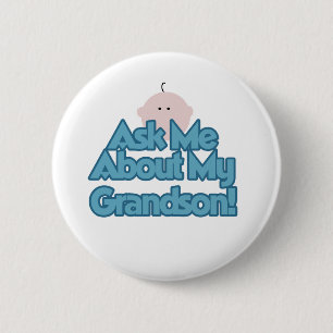 Ask About My Grandson 2 Inch Round Button