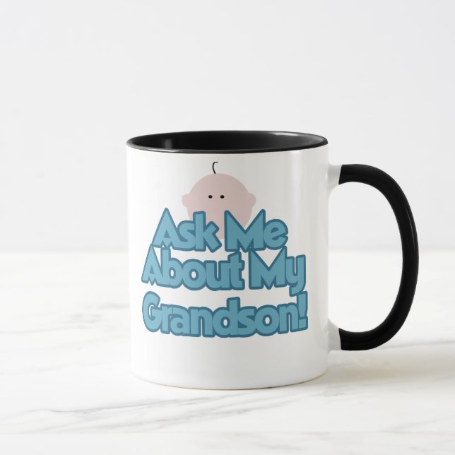 Ask About My Grandson Mug (Right)