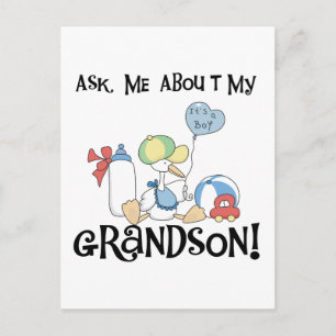 Ask About My Grandson Tshirts and Gifts Postcard