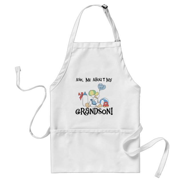 Ask About My Grandson Tshirts and Gifts Standard Apron (Front)