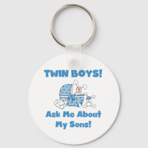 Ask About My Twin Sons Tshirts and Gifts Keychain