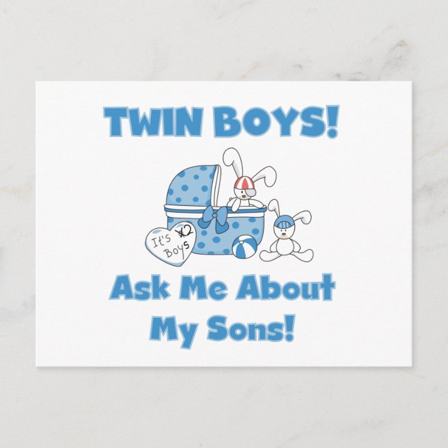 Ask About My Twin Sons Tshirts and Gifts Postcard (Front)