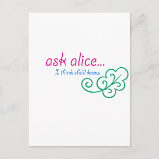 Ask Alice Postcard