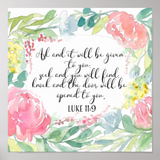 Ask and it will be given | Christian Art Poster