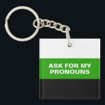 ASK FOR MY PRONOUNS - Neutrois Pride Keychain<br><div class="desc">Be it Christopher Street Day street day or the popular rainbow designs. At PridePlanet you will find a unique collection with modern, cool and funny LGBTQ motifs. We are all people, whether they're bisexual, gay, lesbian, trans, queer or anything else. A great gift idea for your gay best friend or...</div>