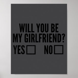 Ask Her Will You Be My Girlfriend Valentine's Day Poster