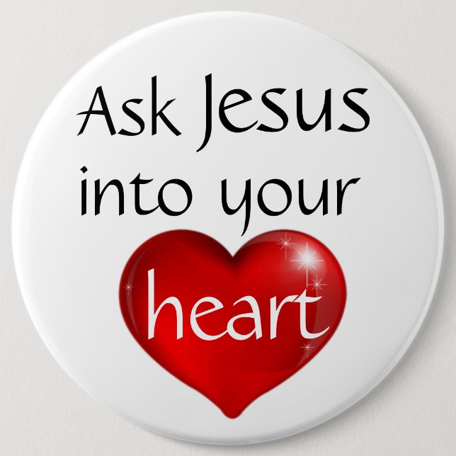 Ask Jesus 6 Inch Round Button (Front)