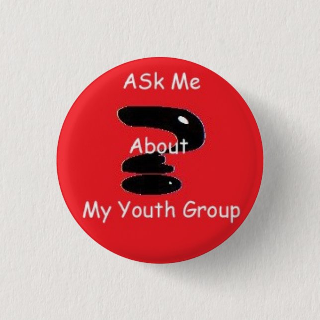 Ask me 1 inch round button (Front)