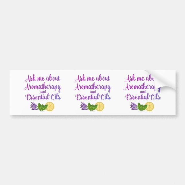 Ask me about Aromatherapy Essential Oils Business Bumper Sticker (Front)