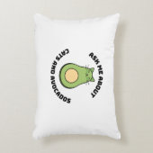 Ask me about cats and avocados accent pillow (Front(Vertical))
