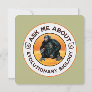 Ask Me About Evolutionary Biology Chimpanzee Ape Holiday Card