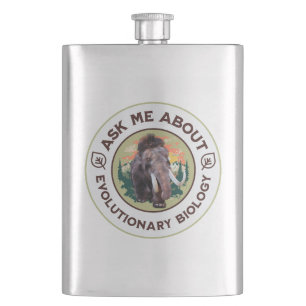 Ask Me About Evolutionary Biology Woolly Mammoth Hip Flask