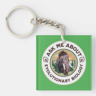 Ask Me About Evolutionary Biology Woolly Mammoth Keychain