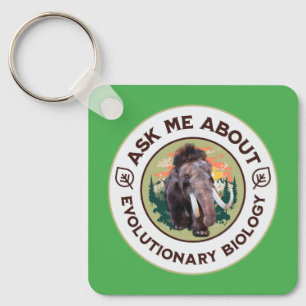 Ask Me About Evolutionary Biology Woolly Mammoth Keychain