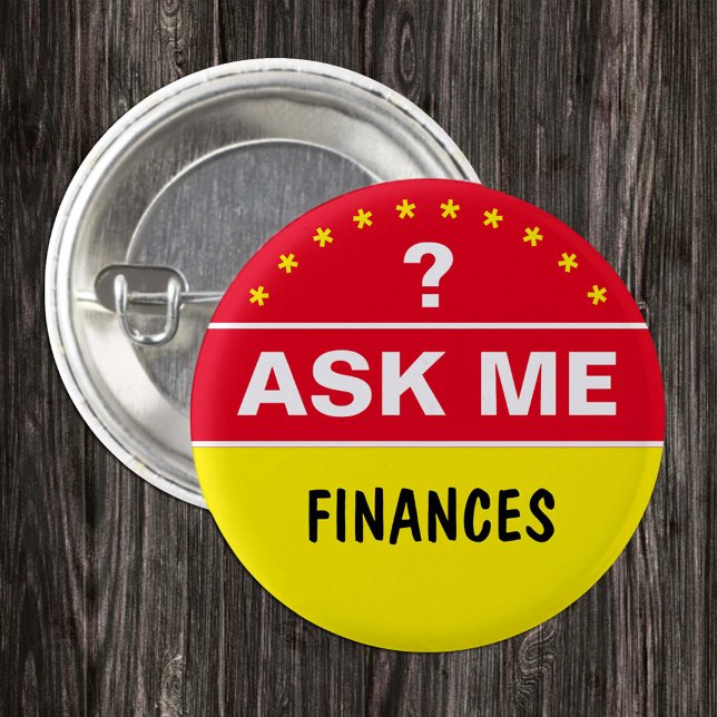 Ask Me About FINANCES - personalised text 1 Inch Round Button (Creator Uploaded)