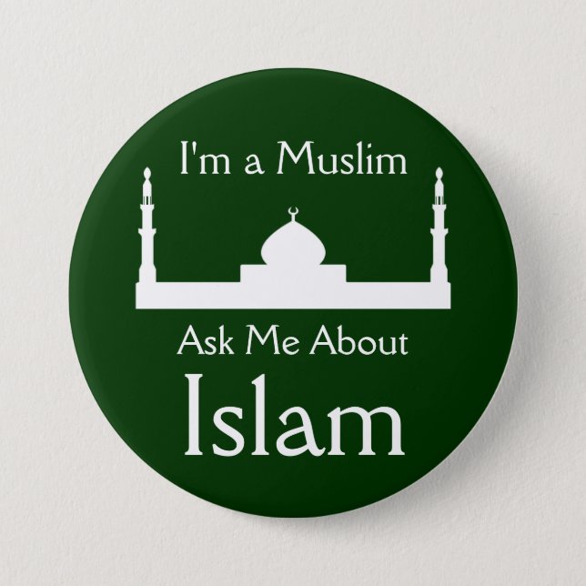 Ask Me About Islam 3 Inch Round Button (Front)