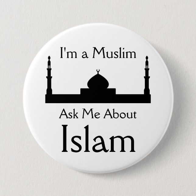 Ask Me About Islam 3 Inch Round Button (Front)